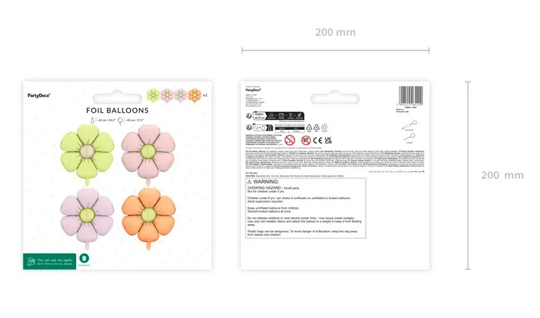 Balony foliowe do girland Stokrotki 65cm 4szt FBZ4 PartyDeco